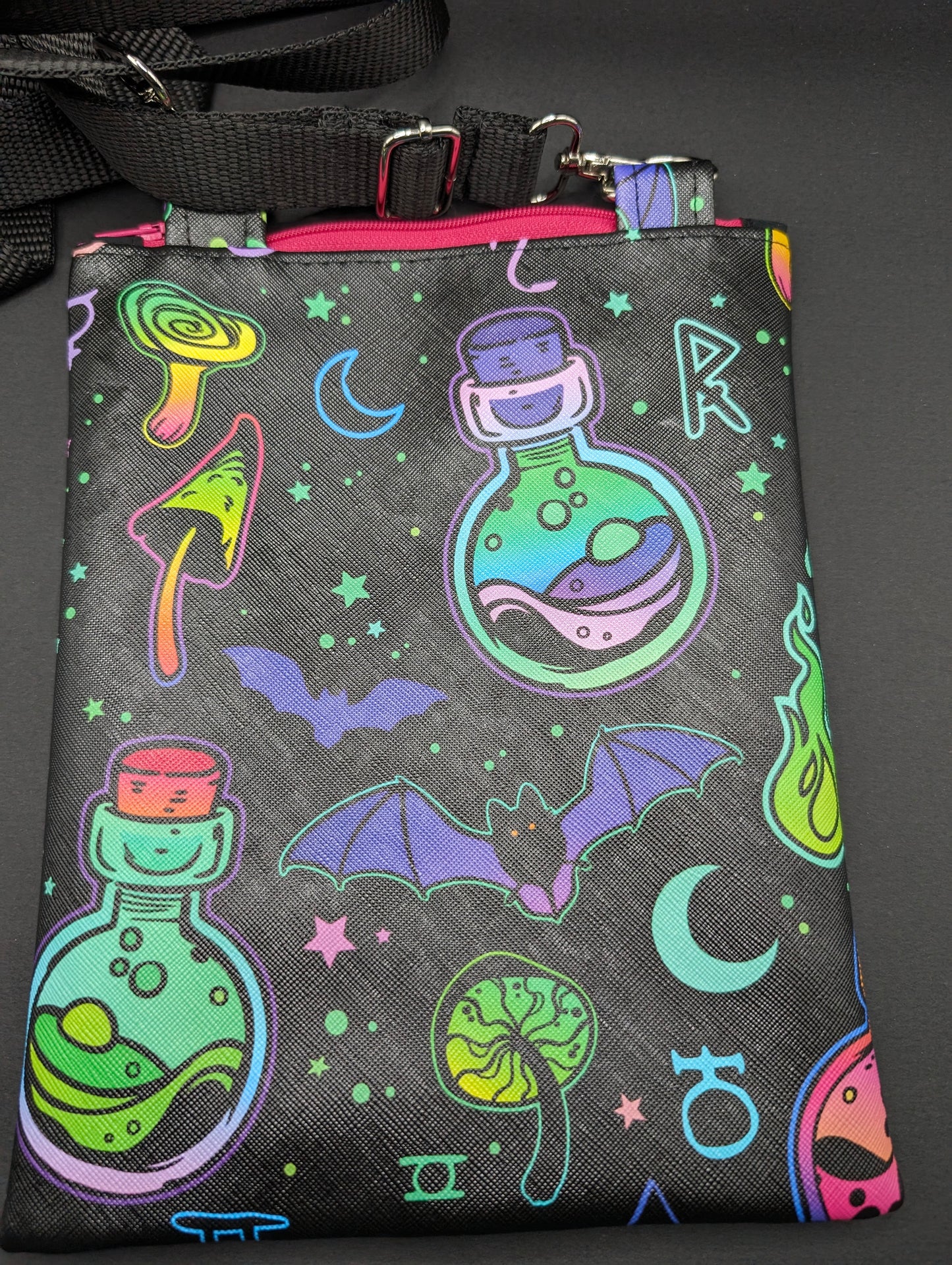 Potions and Bats Inspired Grab n Go Crossbody Bag