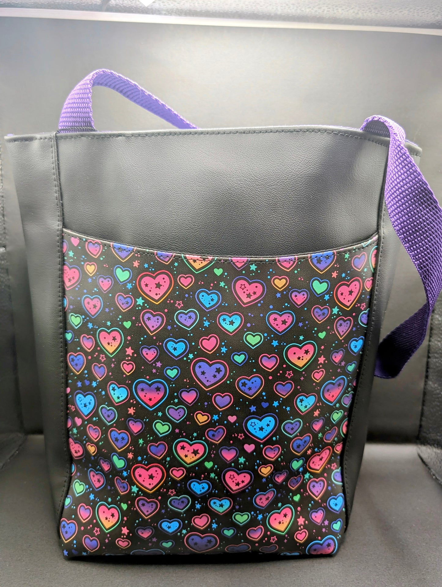 Rainbow Hearts Tote Bag