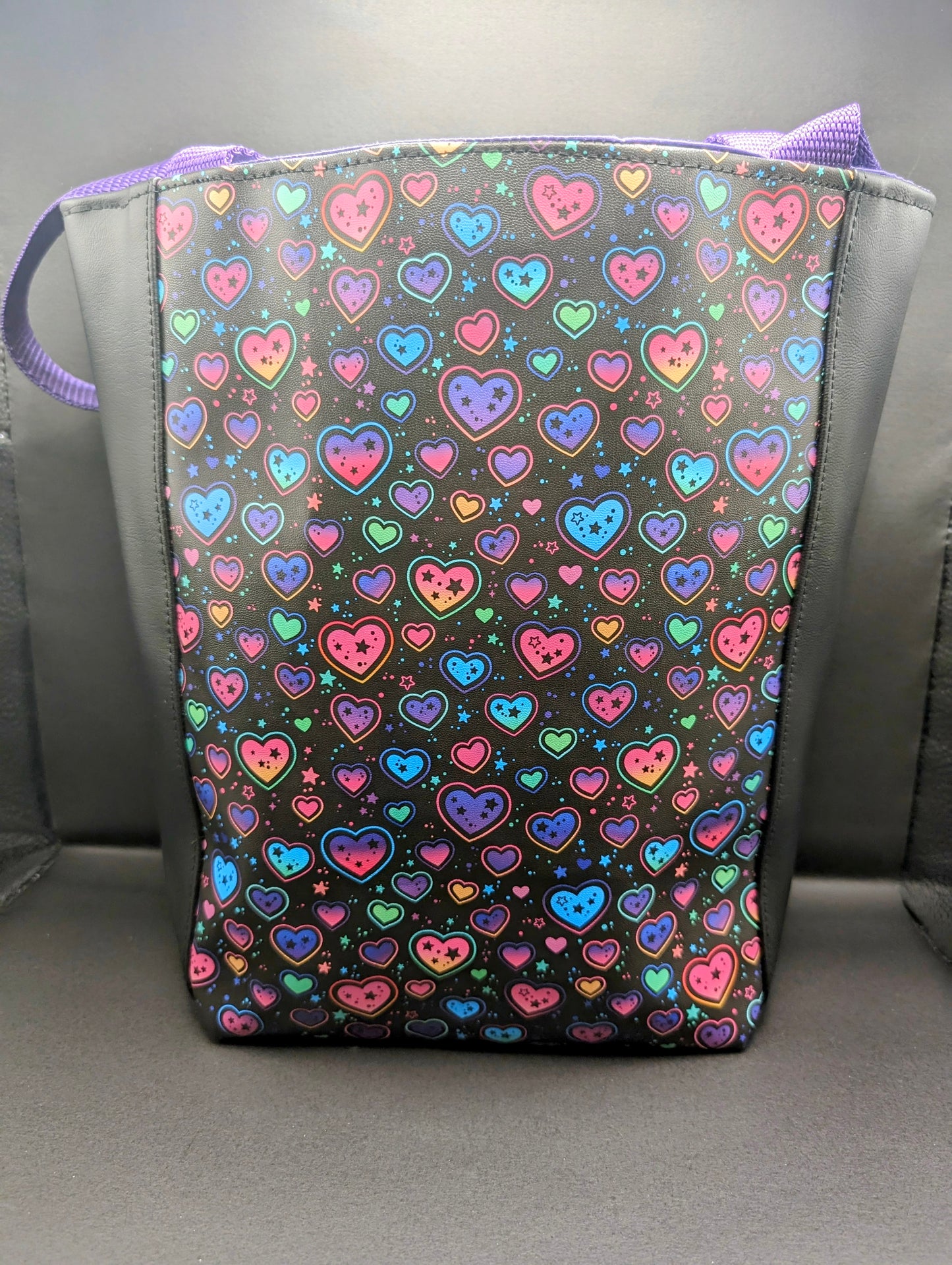Rainbow Hearts Tote Bag