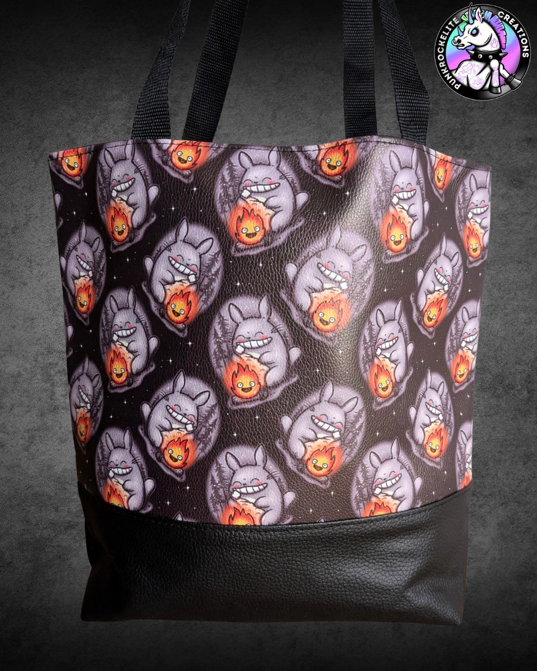 Totoro and Calcifer Tote