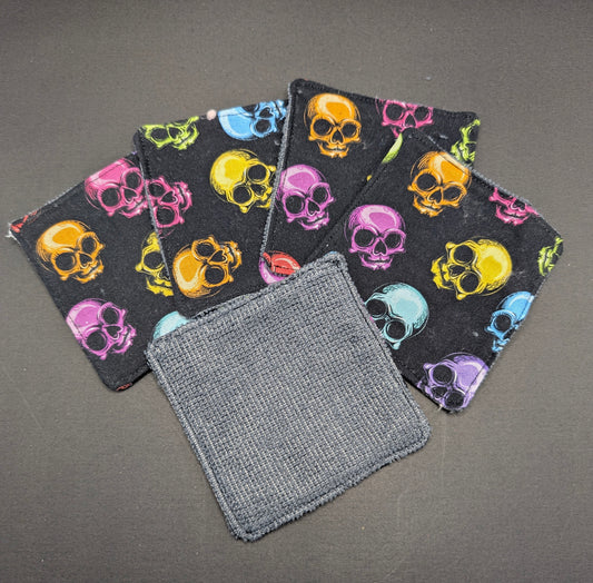 Neon Skull Reusable Face Wipes