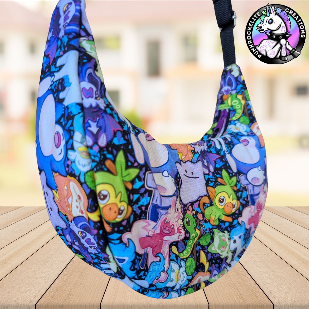 Neon Monsters Crescent Crossbody