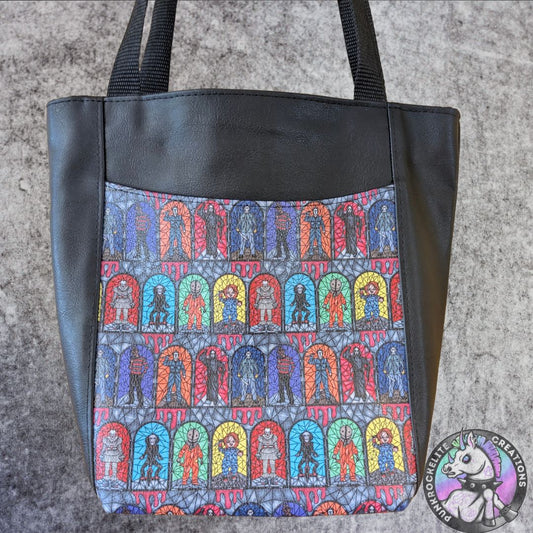 Stained Glass Horror Tote Bag