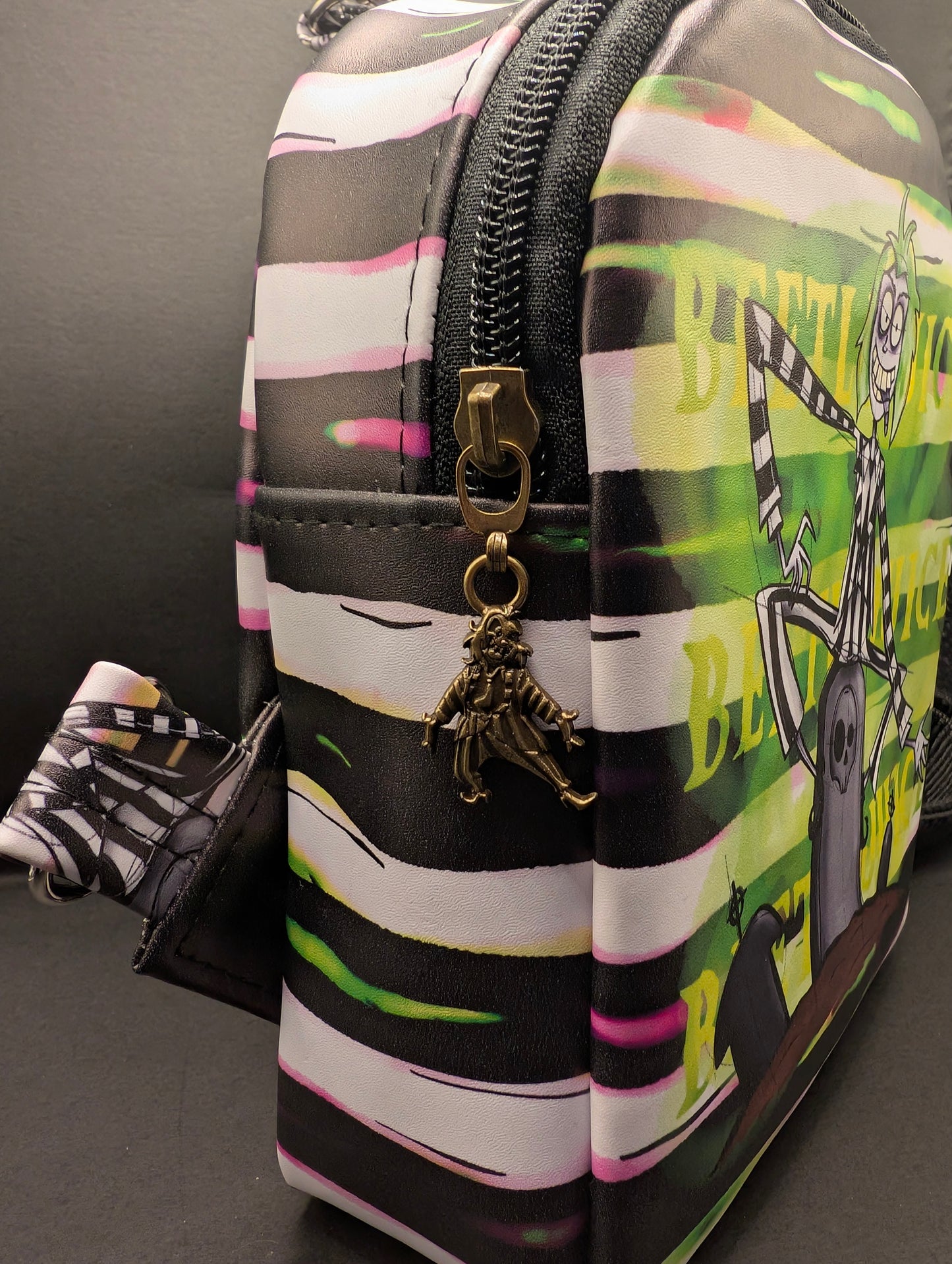 Beetlejuice Inspired Sling Backpack