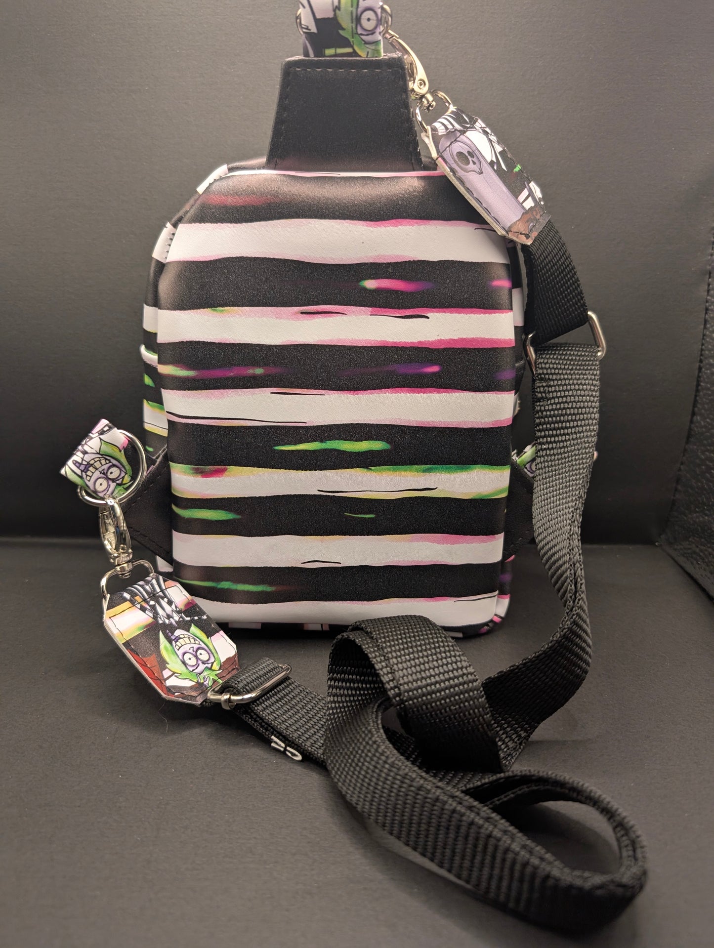 Beetlejuice Inspired Sling Backpack