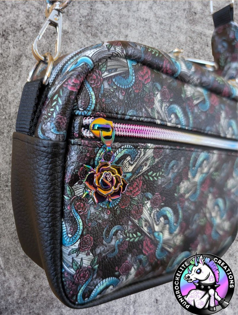 Snakes and Books Retro Camera Bag
