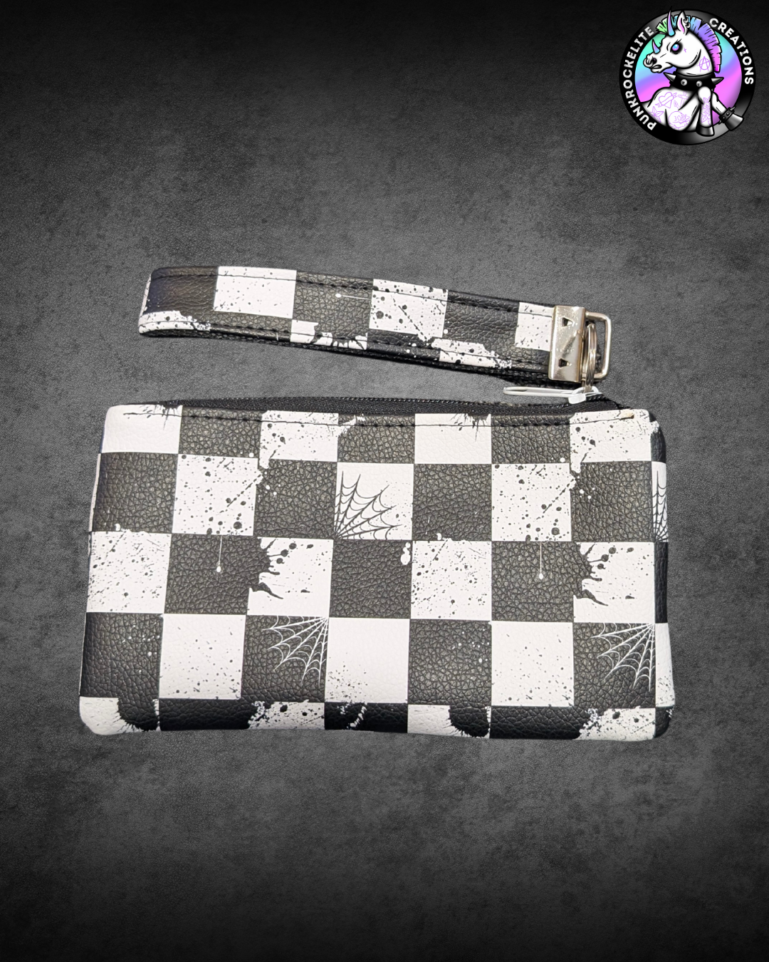 Black Checker Wallet / Clutch