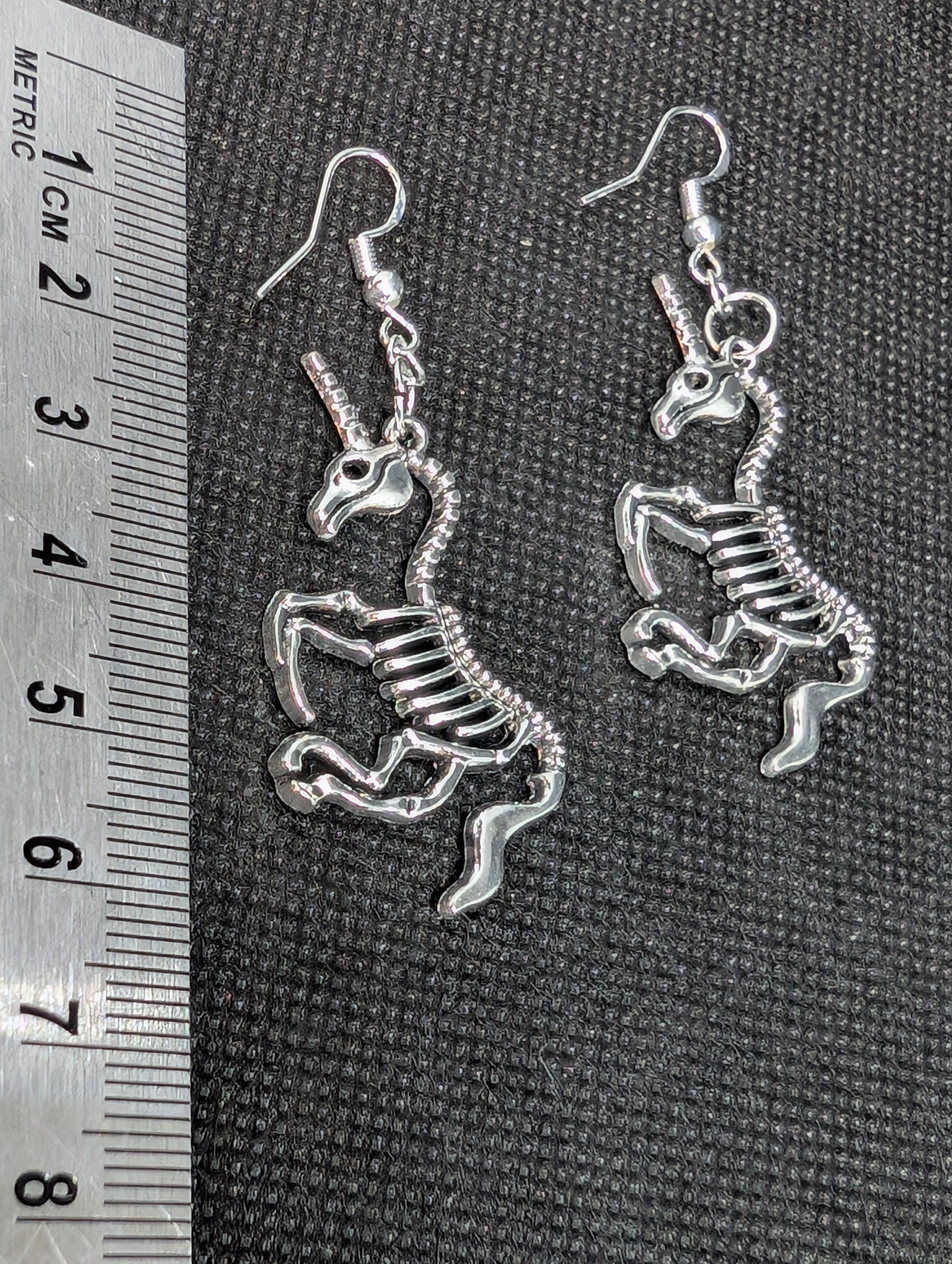 Unicorn Skeleton Earrings