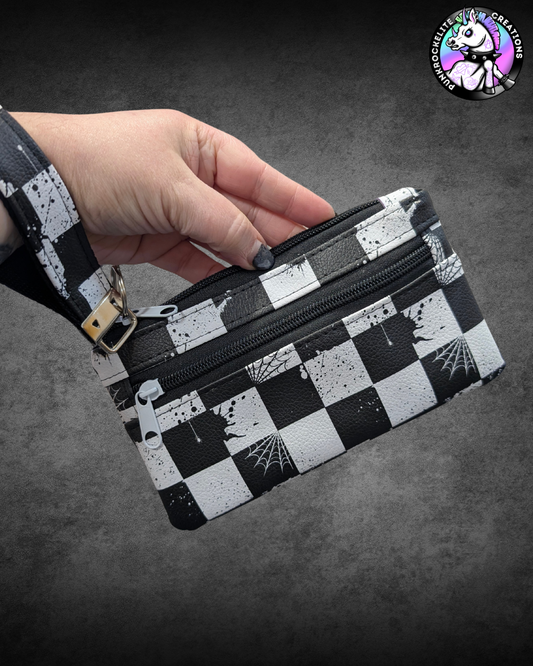 Black Checker Wallet / Clutch