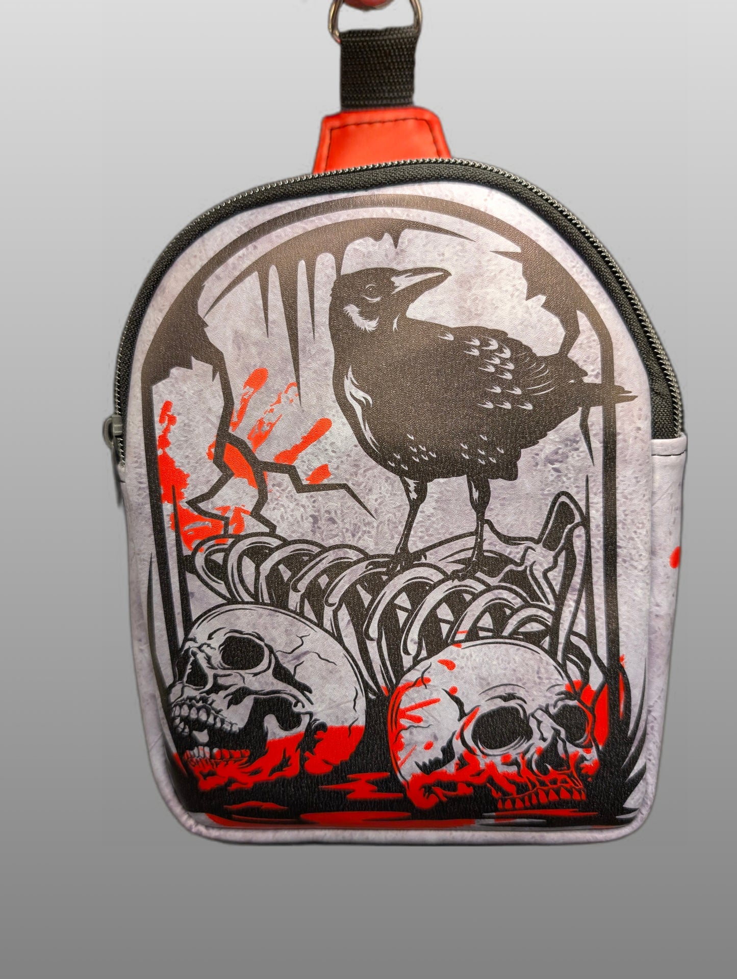 Raven & Skulls crossbody backpack