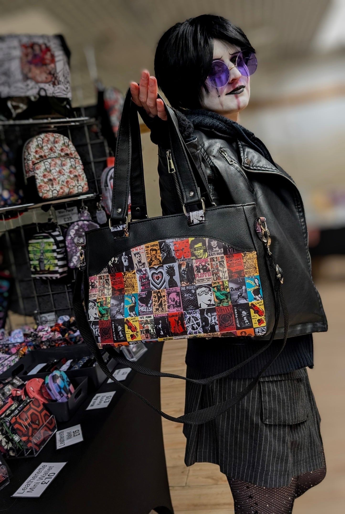 Rock/Punk Music Print Handbag