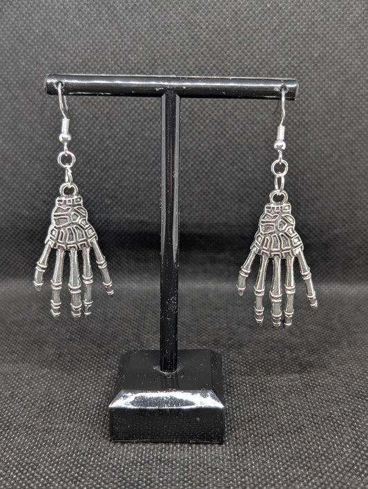 Skeleton hand earrings